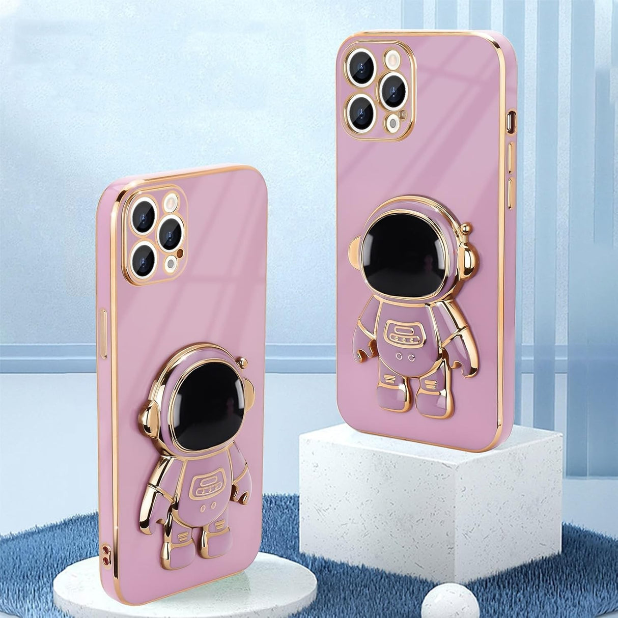 Husă antisoc TPU 2in1 mov pentru iPhone 14 Pro montată pe telefon, perspectivă lifestyle