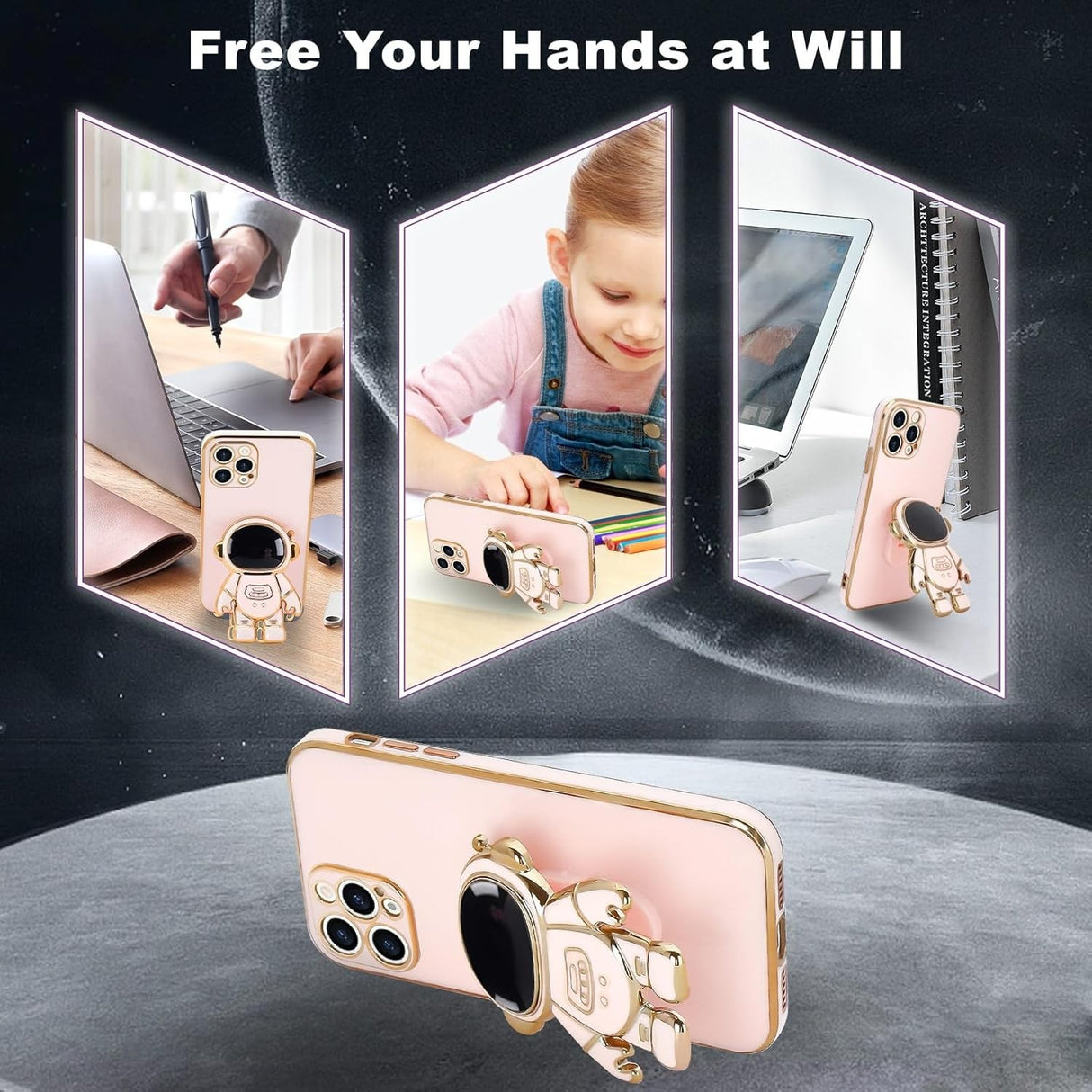Husă de protecție TPU 2in1 iPhone 15 Pro roz, vedere laterală și decupaje porturi