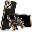 Husă TPU 2in1 neagră cu design astronaut pentru Apple iPhone 15 Pro, vedere frontală