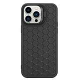 Husă TPU iPhone 14 neagră montată pe telefon, vedere laterală cu acces butoane volum