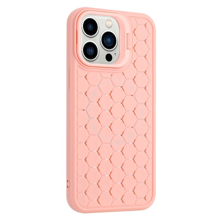 Husă TPU roz iPhone 14 Plus, detaliu textură 3D Cube antialunecare pe spate