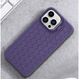 Husă TPU mov iPhone 14 Pro, vedere spate, design 3D Cube cu margini ridicate
