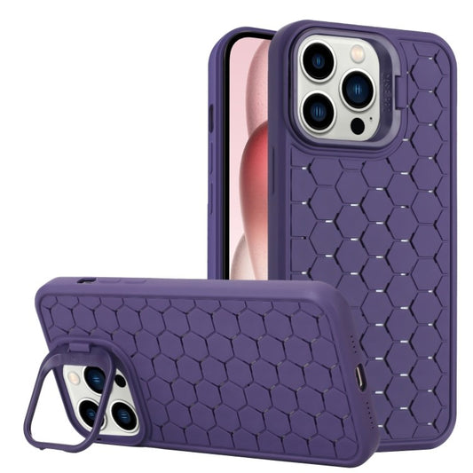 Husa de Protectie TPU, Vivimall, pentru Apple iPhone 15 Pro, 3D Cube, cu Inel, Protectie Camera, Antisoc, Antizgariere, Antialunecare, Acoperire Completa, Mov - vivimall.ro