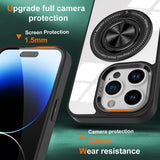 Husă TPU iPhone 16 Pro montată pe telefon, funcție suport cu inelul rotativ extins