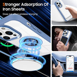 Husă de protecție transparentă cu tehnologie MagSafe montată pe iPhone 16 Pro Max, vedere de ansamblu