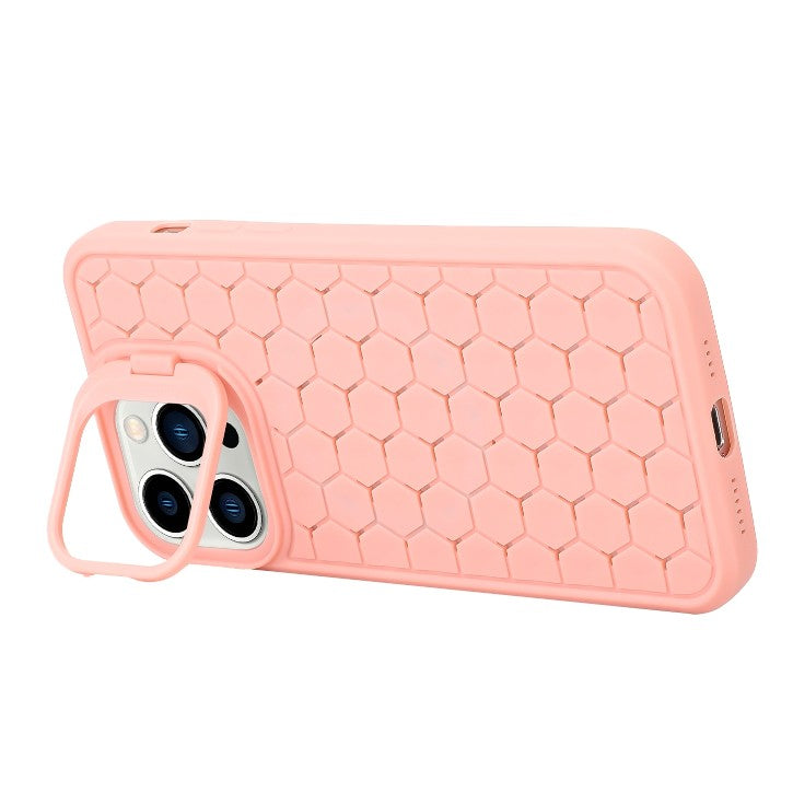 Husă 3D Cube roz pentru Samsung Galaxy S24 Plus, vedere spate cu textură geometrică reliefată