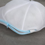 Husa De Spalare Sapca, Pentru Masina De Spalat, Din Poliester, Circumferinta 53 Cm, Cu Fermoar, Alb/Albastru - vivimall.ro