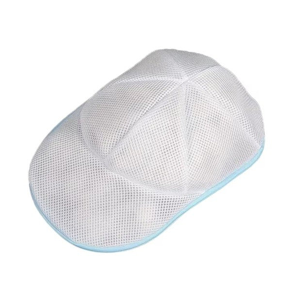 Husa De Spalare Sapca, Pentru Masina De Spalat, Din Poliester, Circumferinta 53 Cm, Cu Fermoar, Alb/Albastru - vivimall.ro