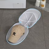 Husa De Spalare Sapca, Pentru Masina De Spalat, Din Poliester, Circumferinta 53 Cm, Cu Fermoar, Cu Suport Sapca, Alb/Albastru - vivimall.ro