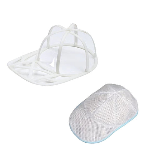 Husa de Spalare Sapca, Flippy, pentru Masina de Spalat, din Poliester, Circumferinta 53 cm, cu Fermoar, cu Suport Sapca, Alb/Albastru