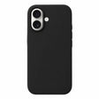 Husă Flippy iPhone 16 silicon negru cu MagSafe, vedere frontală, protecție 360 grade