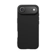 Husă Flippy iPhone 17 Air din silicon lichid negru mat, vedere frontală, compatibilă MagSafe