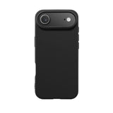Husă Flippy iPhone 17 Air din silicon lichid negru mat, vedere frontală, compatibilă MagSafe