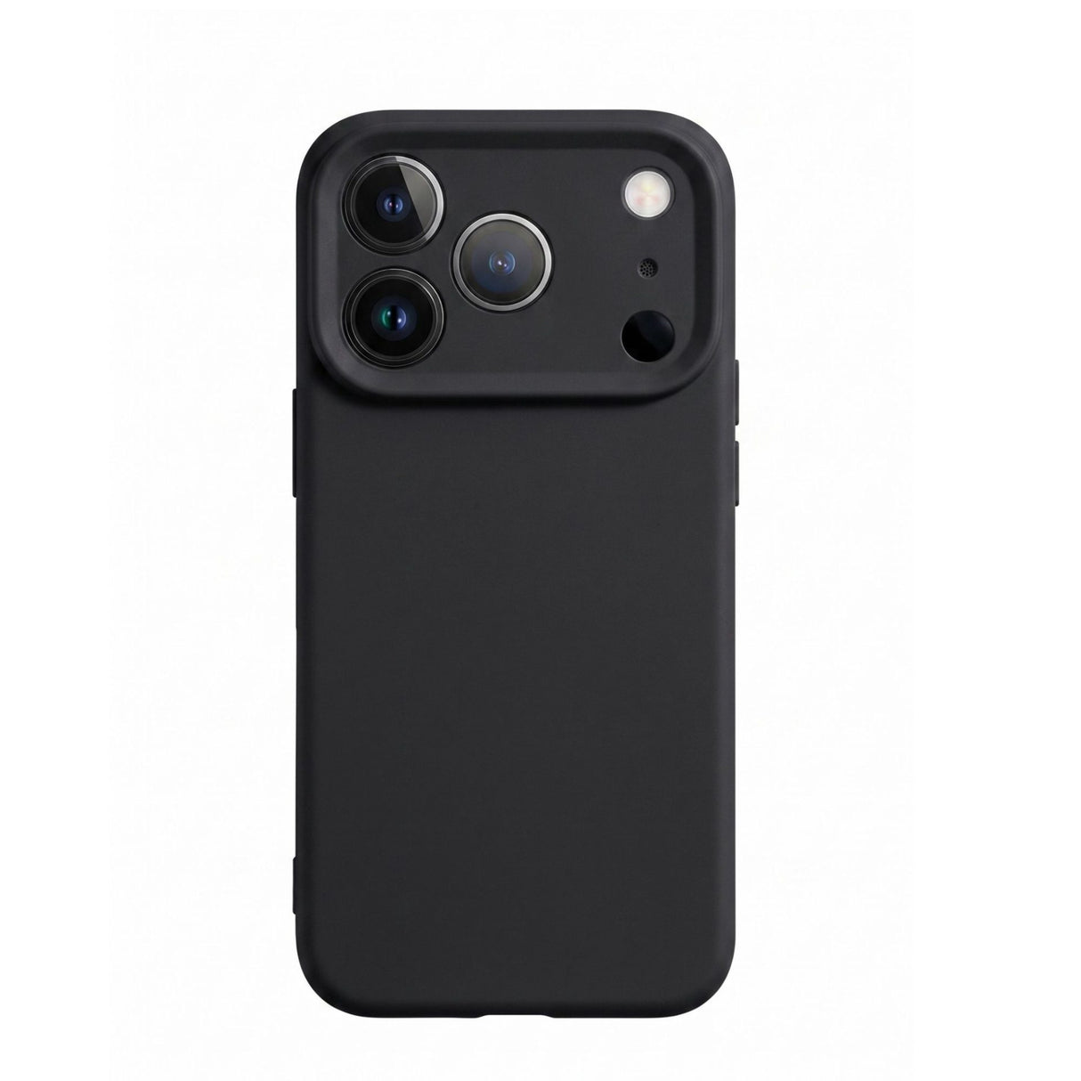 Husă Flippy iPhone 17 Pro neagră din silicon lichid MagSafe, vedere frontală completă