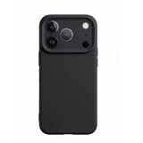 Husă Flippy iPhone 17 Pro neagră din silicon lichid MagSafe, vedere frontală completă