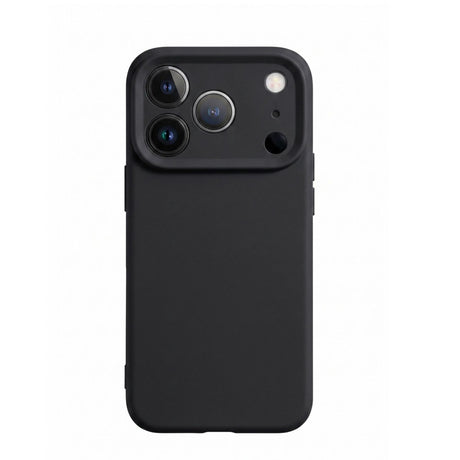 Husă Flippy iPhone 17 Pro neagră din silicon lichid MagSafe, vedere frontală completă
