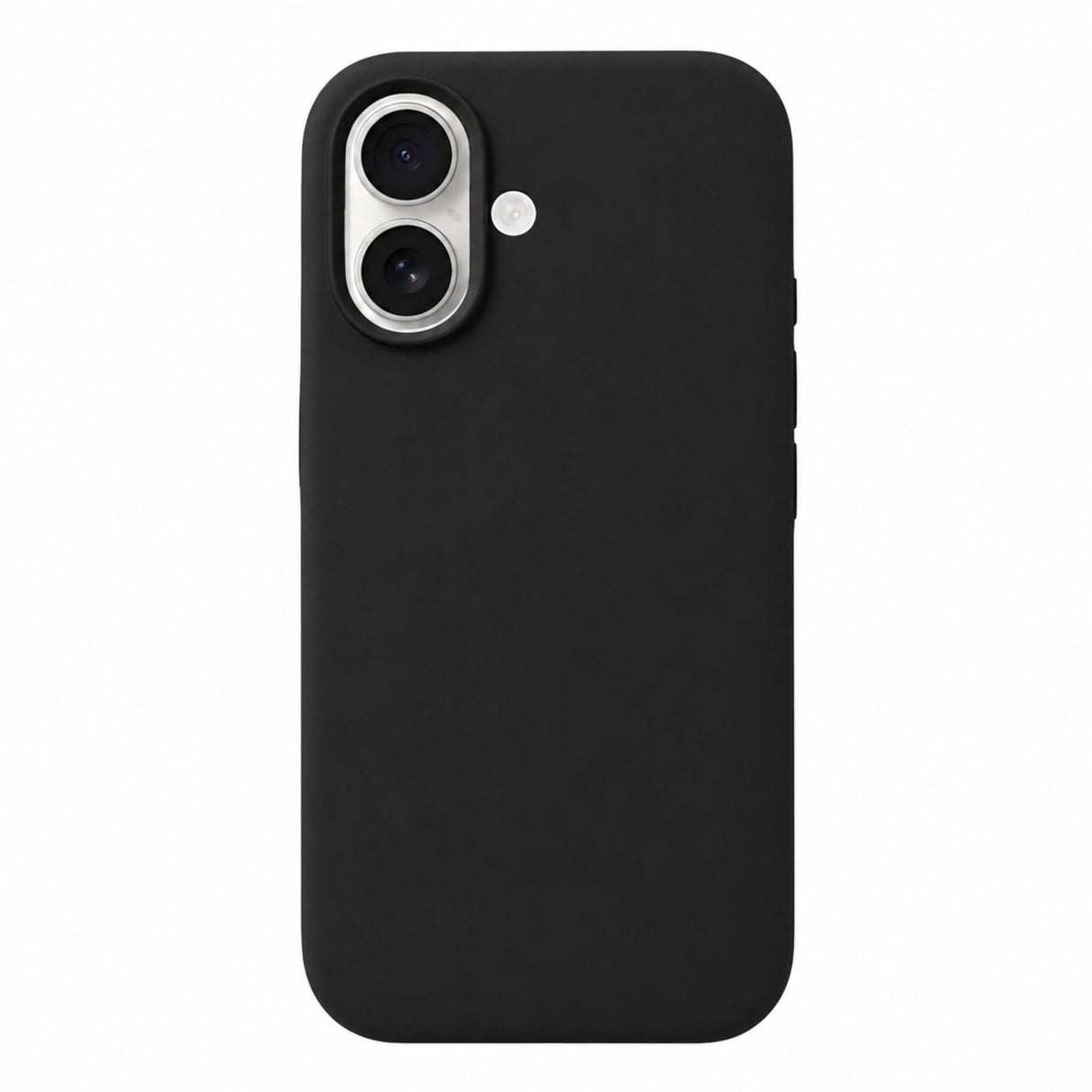 Husă Flippy iPhone 16 Plus silicon lichid negru cu MagSafe, vedere frontală, protecție 360°