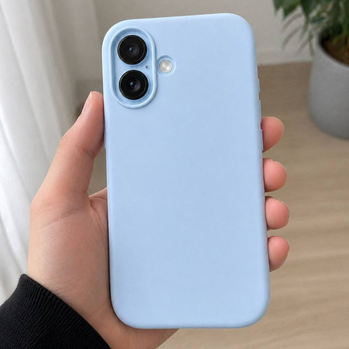 Detaliu interior microfibră husă Flippy iPhone 17 albastru, protecție anti-zgârieturi