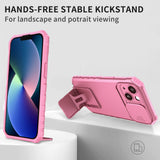 Husa Defender cu Stand pentru iPhone 13 Pro, Roz, Suport reglabil, Antisoc, Protectie glisanta pentru camera, Flippy - vivimall.ro