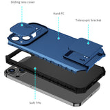 Husa Defender cu Stand pentru Samsung Galaxy S21 FE, Albastru, Suport reglabil, Antisoc, Protectie glisanta pentru camera, Flippy - vivimall.ro
