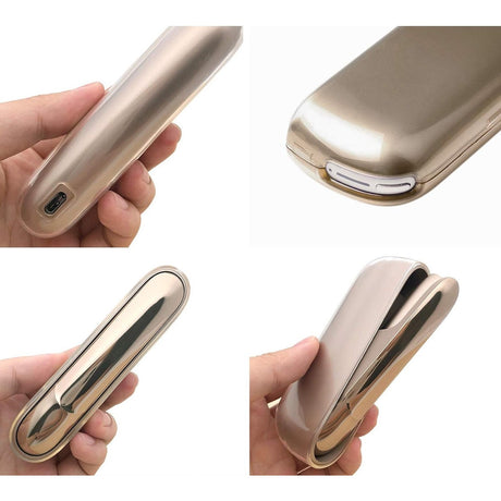 Husă protecție IQOS 3.0 DUO plastic negru transparent, detaliu decupaj port încărcare și butoane