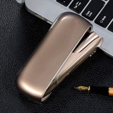 Husă anti-șoc și anti-zgârieturi pentru IQOS 3.0 DUO, plastic negru, vedere spate cu detalii suprafață