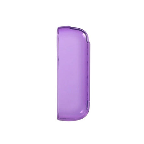Husă de protecție IQOS Iluma mov transparent, unghi lateral, material TPU flexibil anti-alunecare