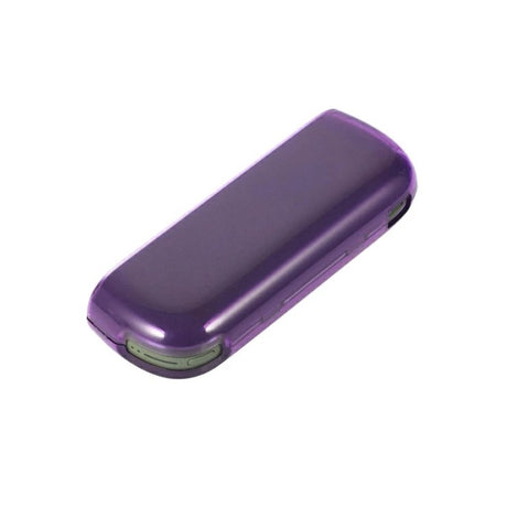 Husă anti șoc IQOS Iluma din TPU mov transparent, vedere frontală, dimensiuni 12.5 x 4.2 cm