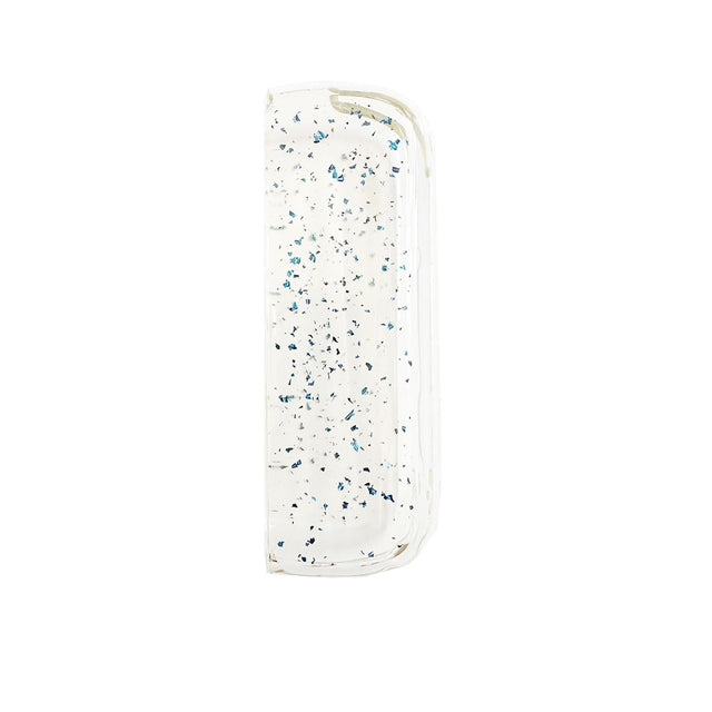 Husa Flippy pentru IQOS Iluma, de Protectie, Anti Soc si Zgarieturi, din Plastic, 12.5 x 4.2 x 2.6 cm, Transparent cu Sclipici Albastru - vivimall.ro