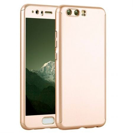 Husa Huawei P10 Plus Full Cover 360 Auriu + Folie de protectie - vivimall.ro