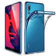 Husa Huawei P20 Transparent cu Margini Albastre - vivimall.ro