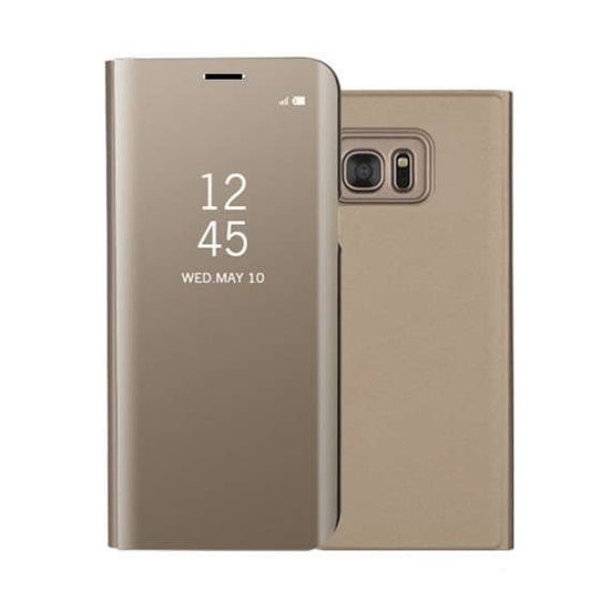 Husa Huawei Y5P 2020 Flip Cover Oglinda Auriu - vivimall.ro