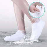Husa Incaltaminte, Vivimall, Impermeabila, Antiderapanta, din Latex, 13 x 13 x 2 cm, Marime L 41-47 cm, Alb - vivimall.ro