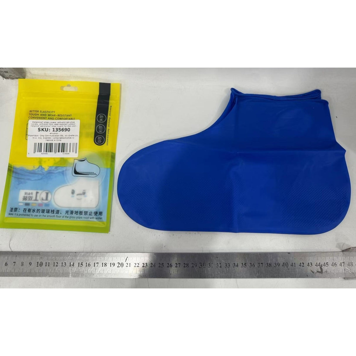 Husă protecție impermeabilă albastră Vivimall latex, mărime L 41-47, vedere de ansamblu