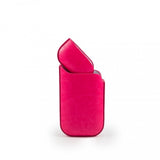 Husă protecție IQOS 2.4 Plus din piele ecologică roz, vedere laterală, grosime 2,5 cm