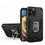 Husa Iron Warriors pentru iPhone 14, Flippy,  Hybrid Ring Holder Kickstand, Negru - vivimall.ro