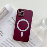 Husa MagSafe pentru Apple iPhone 12, Silicon, Protectie pentru camera, Magnetica, Incarcare Wireless,  Flippy, Visiniu - vivimall.ro