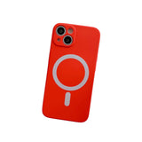 Husa MagSafe pentru Apple iPhone 14, Silicon, Protectie pentru camera, Magnetica, Incarcare Wireless,  Flippy, Rosu - vivimall.ro