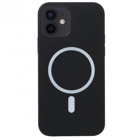 Husa MagSafe liquid large hole magnetic shell pentru Apple iPhone 13 Pro, Full Cover, Liquid Silicone, Magnetica, Incarcare Wireless, Flippy, Negru - vivimall.ro