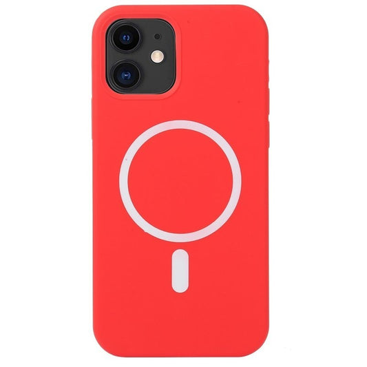 Husa MagSafe liquid large hole magnetic shell pentru Apple iPhone 13 Pro, Full Cover, Liquid Silicone, Magnetica, Incarcare Wireless, Vivimall, Rosu - vivimall.ro