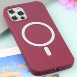 Husa MagSafe liquid large hole magnetic shell pentru Apple iPhone 14, Full Cover, Liquid Silicone, Magnetica, Incarcare Wireless, Flippy, Mov - vivimall.ro