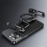 Detaliu magnet incorporat husă MagSafe aluminiu iPhone 15 Pro, negru metalizat