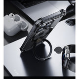 Husa MagSafe Metalica Compatibila cu iPhone 15 Pro, Vivimall, Clear Case, Aliaj de Aluminiu, cu Magnet, fara Rama, Antisoc, Antizgariere, Incarcare Wireless, Negru Metalizat - vivimall.ro