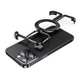 Husă MagSafe metalică iPhone 15 Pro din aliaj de aluminiu, negru metalizat, vedere frontală