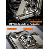 Detaliu magnet încorporat husă MagSafe aluminiu iPhone 15 Pro Max, gri metalizat