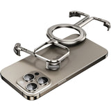 Husă MagSafe metalică iPhone 15 Pro Max din aliaj de aluminiu, gri metalizat, vedere frontală