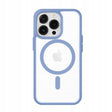 Husă MagSafe iPhone 11 Full Cover din acrilic frostat, culoare albastru deschis, model Frosted Acrylic Color Big Hole, vedere frontală