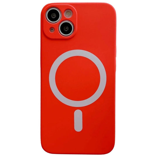 Husa MagSafe pentru Apple iPhone 11, Silicon, Protectie pentru camera, Magnetica, Incarcare Wireless,  Vivimall, Rosu - vivimall.ro