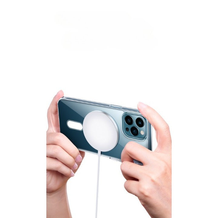 Husa MagSafe Silicone Acryl pentru iPhone 14 Pro, Flippy, ambalaj Blister Transparenta - vivimall.ro