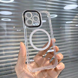 Husa MagSafe Silicone pentru iPhone 13, Flippy, Transparenta, Magnetica, Extra Protectie Camera Negru - vivimall.ro